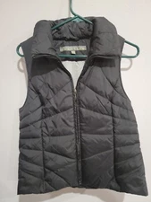 Kenneth Cole Reaction Womens Black Down Puffer Vest Zipper Front Pockets Sz M