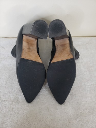 Zara Basic Leather Heeled Boot Women’s 37/7 - Picture 5 of 7