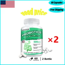 Probiotic Complex (50 Billion CFU) 2*60 Caps Support Gut Health,Gas And Bloating