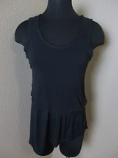 Rag & Bone Double Layer Asymmetric Rayon Tank Top Black Size XS XSmall