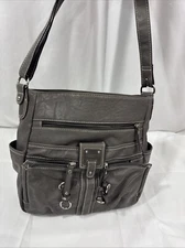 Rosetti Womens Organizer Gray Sholder Bag