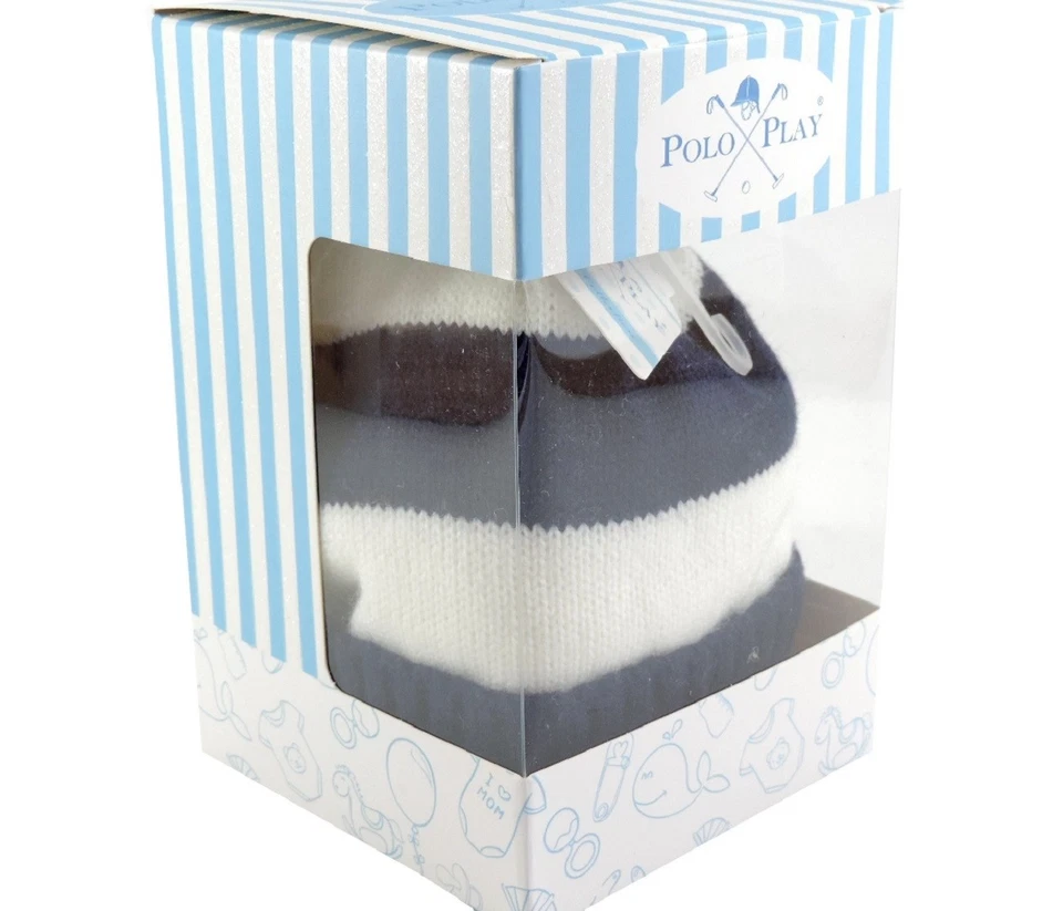 Cappello Neonato Invernale con Pon Pon 0 - 12 mesi berretto inverno Blu - Immagine 2 di 2