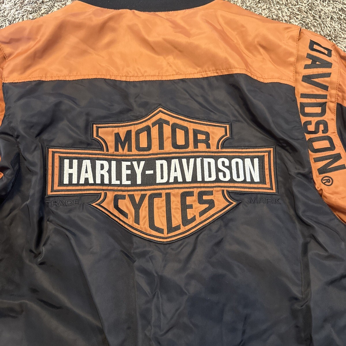 Harley-Davidson バイクジャケット ブラック/オレンジ Harley-Davidson バイクジャケット ブラック/オレンジ Harley