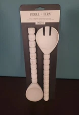 Fiddle + Fern Beaded Wooden Salad Servers