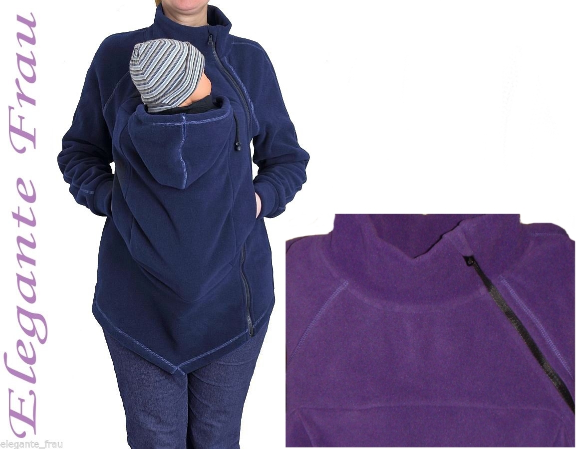 Tragepullover Tragejacke Baumwolle LILA Tragejacke Fleece Jacke