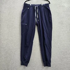 FIGS Women Scrub Pants M Blue Zamora Jogger Logo 28" Inseam