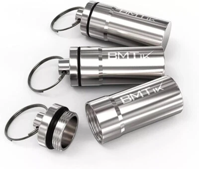 BMTICK Schlüsselanhänger-Pillendose Tabletten-Medikamentenbehälter Kapsel mit Schlüssel