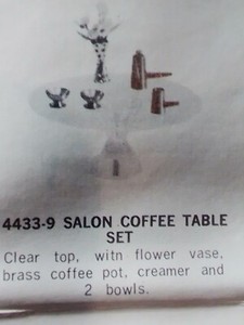 2 Sets Dollhouse Ideal Petite Princess Salon Coffee Table Set 4433-100 No Box