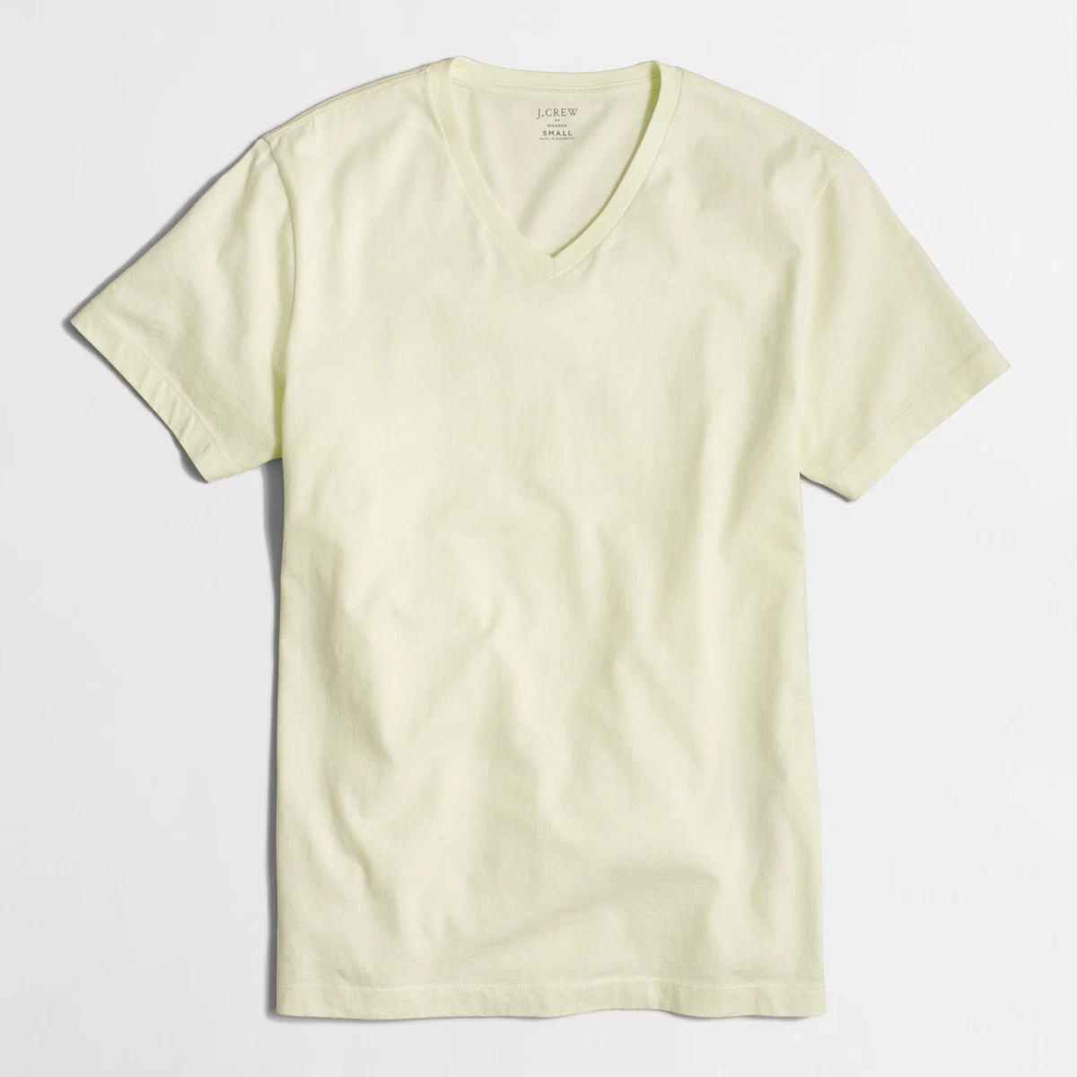 J.Crew Factory Mens S NWT Solid Opal Yellow Green Cotton V