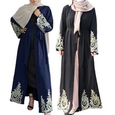 Dubai Women Muslim Open Abaya Cardigan Islamic Long Robes Turkey Kaftan Kimono