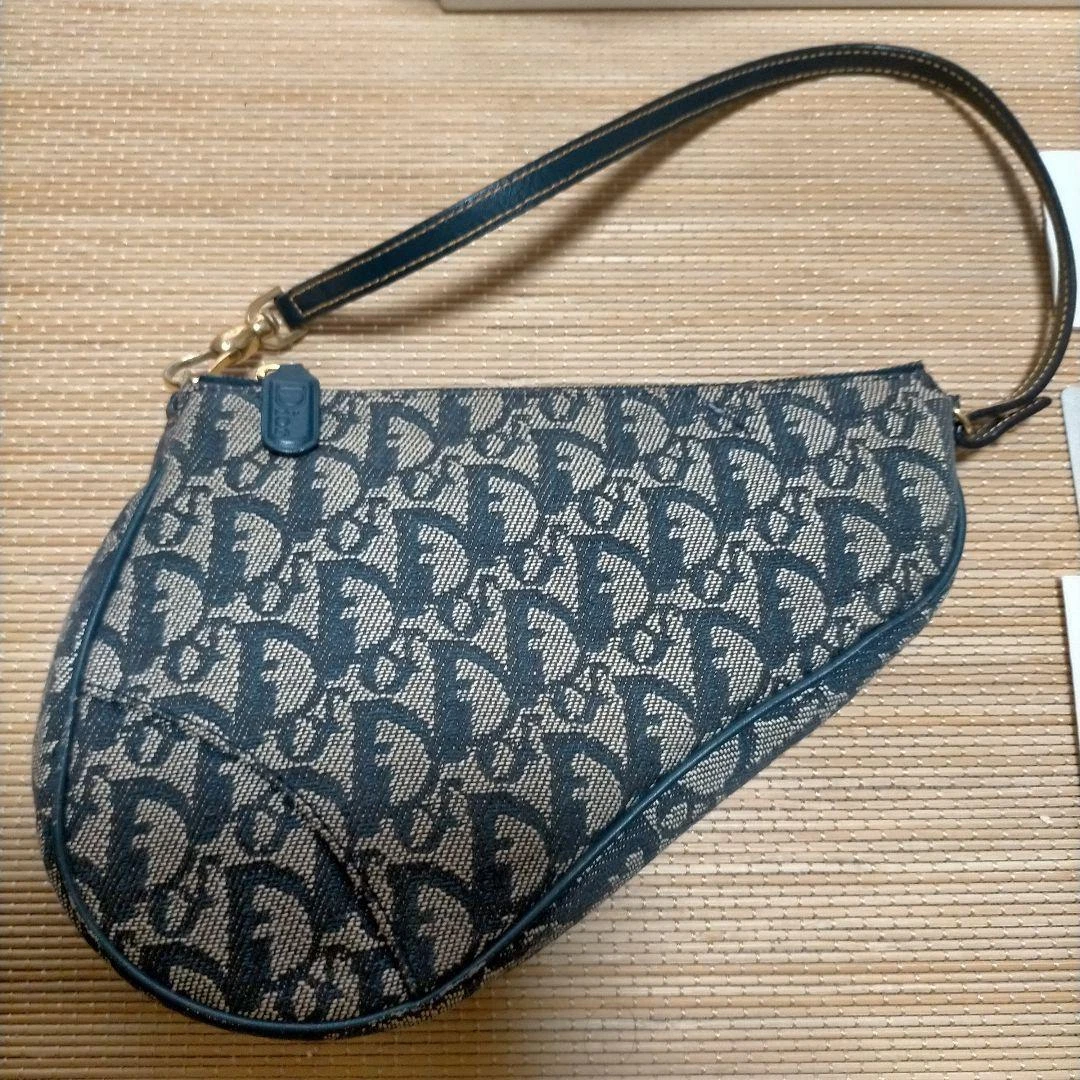 Sacoche de selle Christian Dior motif trotteur marine made in Spain femme