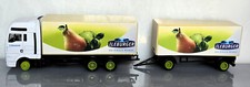 LKW Modell Werbetruck Ileburger Ein Schluck Heimat LKW + Anh&auml;nger  1:87 Wei&szlig;