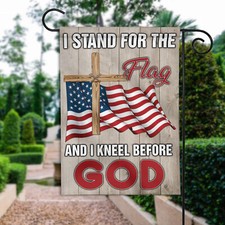 I Stand For The Flag And I Kneel Before God Flag, 4th July Independence Day Flag
