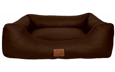 ELROPET® Hundebett orthopädisch Kunstleder XS - XL Hundekorb Schlafplatz DUNKELBRAUN