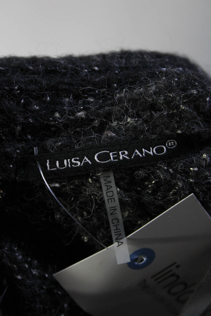 Luisa Cerano Womens Single Button Sequin Knit Car… - image 4