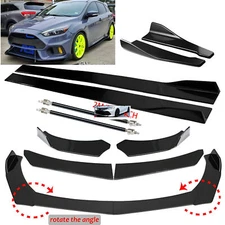 For Ford Focus RS SE ST Front Bumper Lip Splitter Spoiler Side Skirt Strut Rods