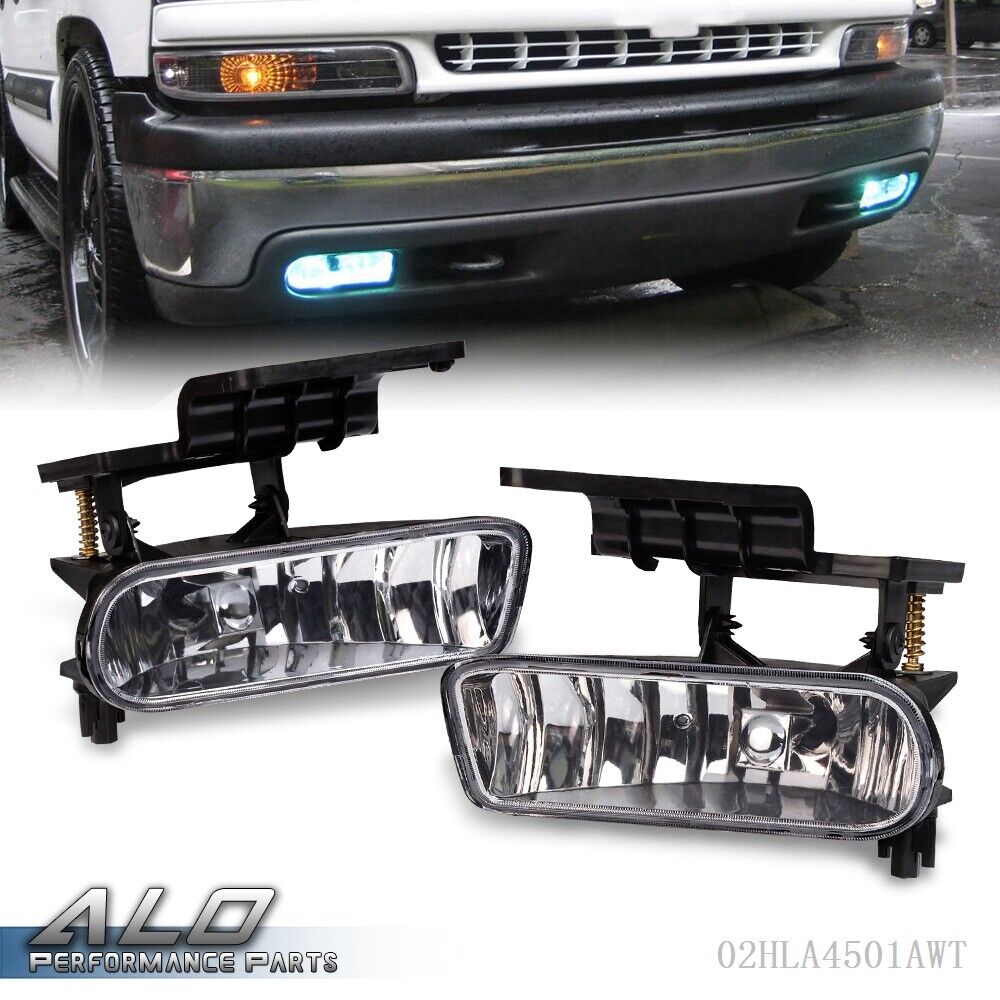 Clear free Bumper Fog Lights Large-scale sale Driving Lamps Fit Suburb For 00-06 Chevy
