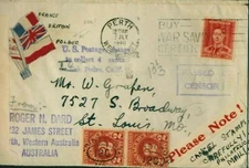 1940 CENSOR POSTAGE DUE WAR SAVINGS SLOGAN Australia --- A6 Size PRINT Postcard