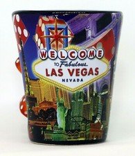 Las Vegas Nevada Dice Collage Black Shot Glas...
