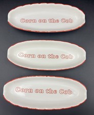 Set of 3 BHS Corn On The Cob Dishes Vintage Oven To Tableware Ceramic Spell Out