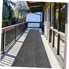 ZGR Runner Rug Indoor/Outdoor Low Profile, Hallway, 2 ft x 6 ft Stripe-gray