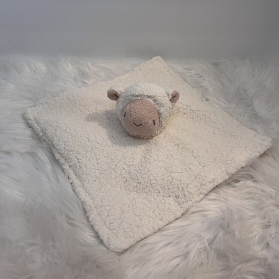 Parents Choice Cream Lamb Sherpa Satin Baby Blanket Plush White Security Lovey