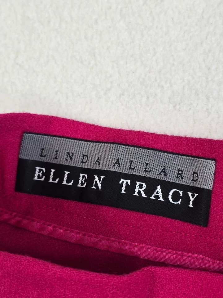 Falda plisada 100 % lana Ellen Tracy Linda Allard talla 4 rosa oscuro magenta Foto 2 de 4
