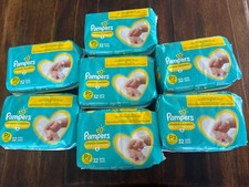 Lot Of 7 Pampers Preemie Swaddlers Healthcare P2 Diapers 4 lb, 32 Count