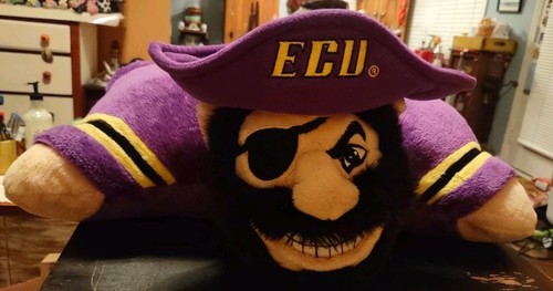 NCAAF "Pillow Pets" ECU Pirates Plush Pillow CLEAN Cute!! Flds up Smaller Size - Picture 2 of 11