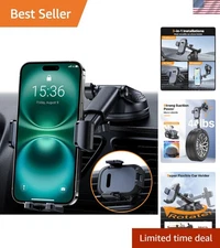 Universal Car Phone Holder with Enhanced Gel Adhesion - Hands-Free Convenience