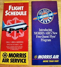 MORRIS AIR Timetable Fall 1992 with Route Map...