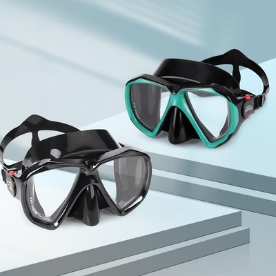 Snorkel Diving Mask Panoramic HD Swim Mask, Anti-Fog Scuba Diving Goggles,Tem...