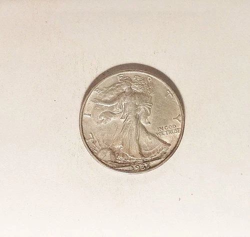 1937-S Walking Liberty Half Dollar, grades  CH XF/AU, Light Iridescence Toning.