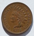 1875 Indian Head Cent XF Scratched, Better Date Penny 1C coin