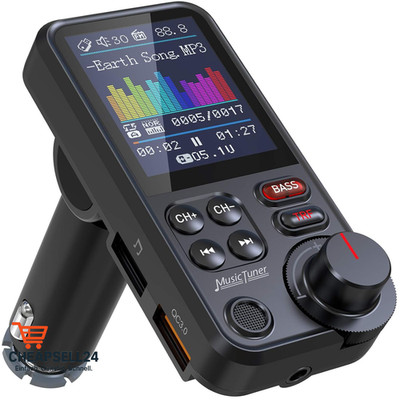 Bluetooth FM Transmitter Auto KM30 Farbbildschirm Freisprechen QC3 Lade
