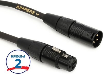JUMPERZ JGM-10 Gold Microphone Cable - 10 foot (2-Pack)