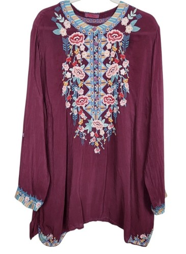 🌺Stunning Johnny Was 2X Beatrix Embroidered Tunic Top EUC