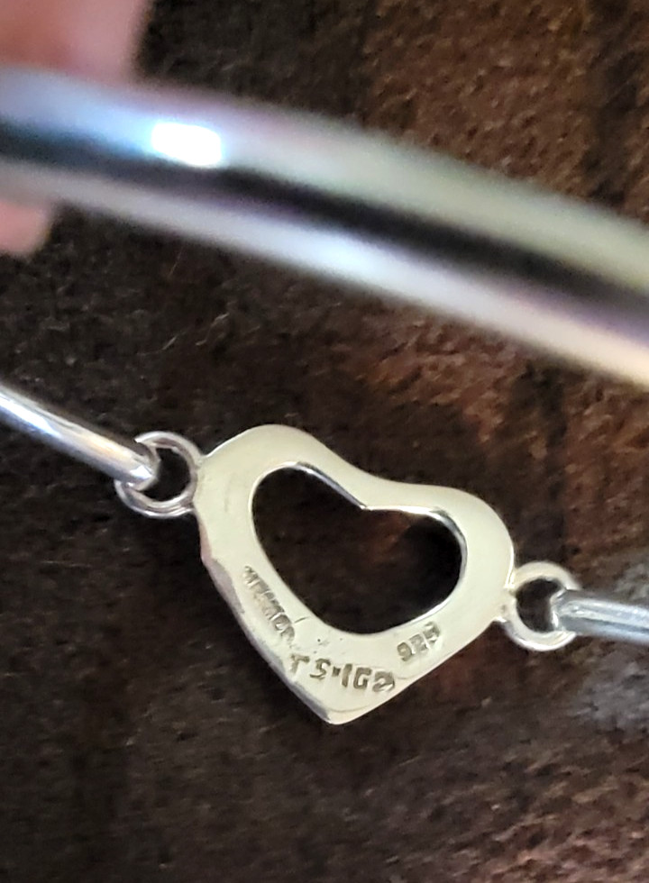 Solid 925 Strling Silver Heart Bracelet latched B… - image 13
