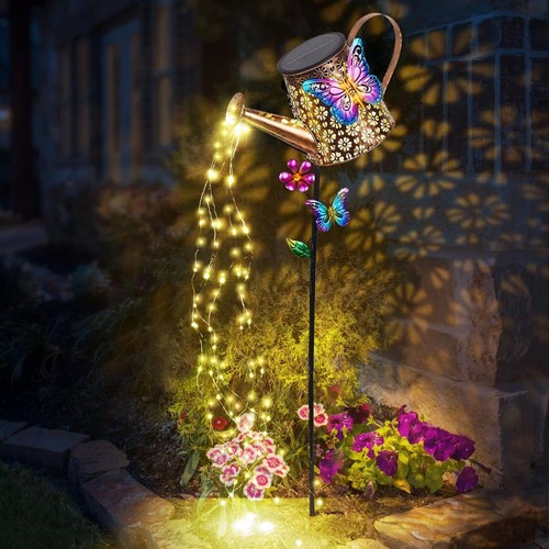 Decorative Garden Solar Watering Can with Lights Waterproof Garden Stake Lights