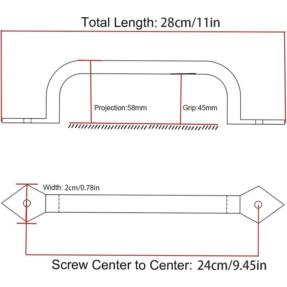 2Pack Barn Door Pull Handle Heavy Duty Handle For Garage Shed Wooden Garden Gate - Image 2 of 4