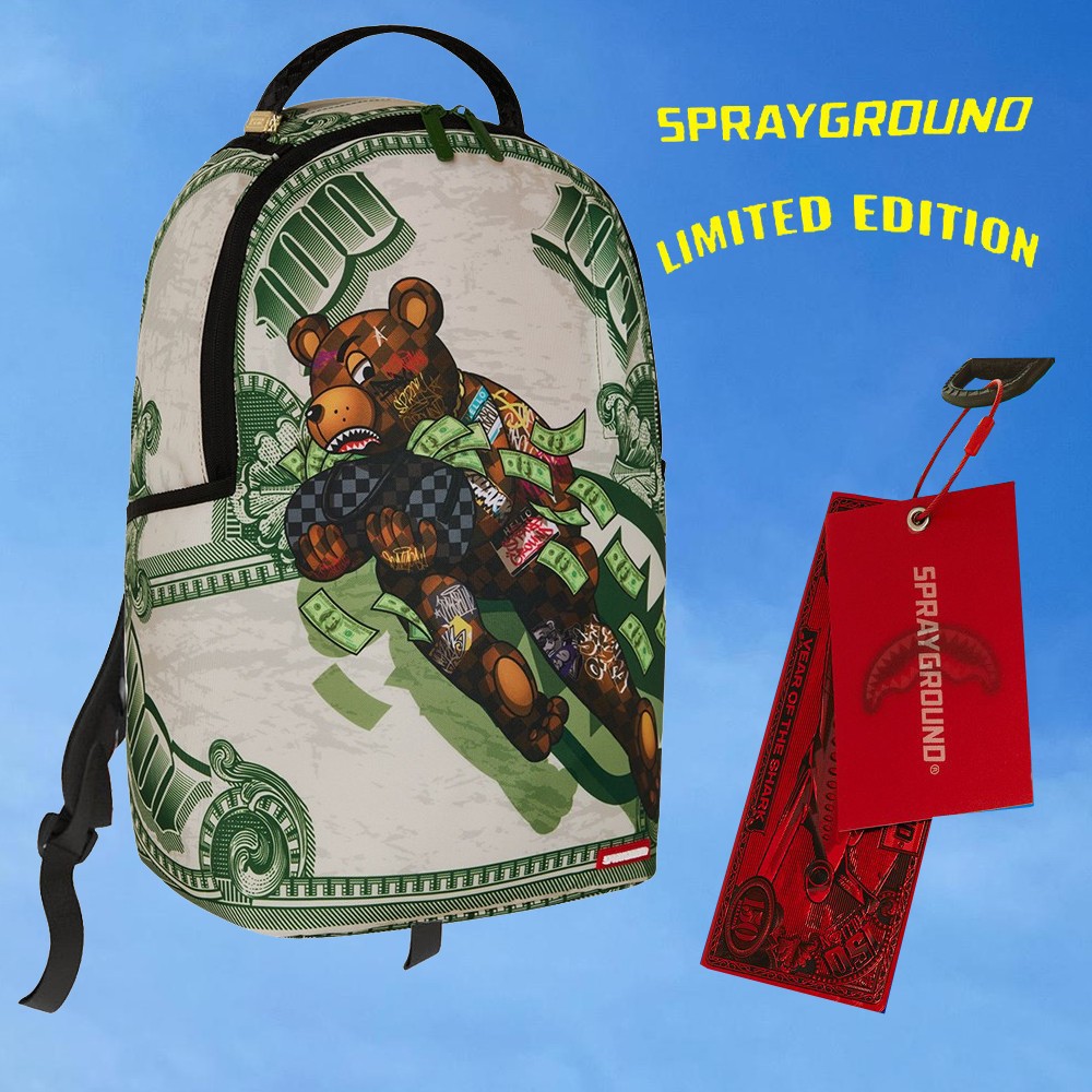 Sprayground FLYING MONEY BEAR BACKPACK LIMITED EDITION | eBay