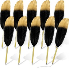 Chivao Feather Ballpoint Pen 0.5mm Black Ink Feather Quil Refined Plated Rod ...