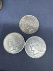 SET OF 3 PDS 1923 PEACE 90% SILVER DOLLARS