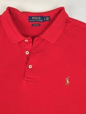 Polo Ralph Lauren Mens Lg Red Shirt Multi Colored Pony Short Sleeve Classic Fit