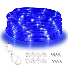 Blue LED Lights, 16ft Rope Lights, Connectable and Flexible Blue Strip Lighti...