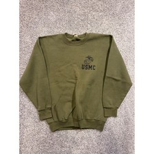 USMC United States Marine Corps Sweatshirt Mens Medium Olive Green Crewneck