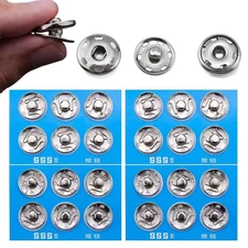 Metal Sew On Snap Buttons, Fasteners Press Studs for Sewing Clothes Jeans Ove...