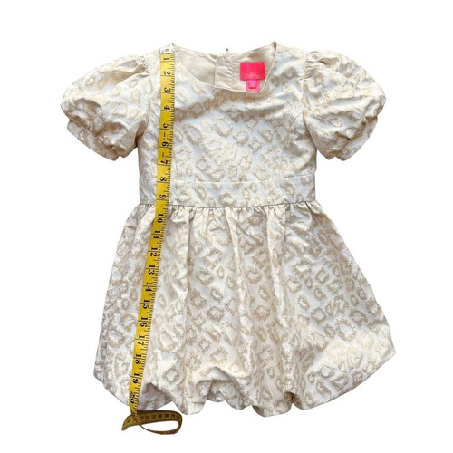 Lilly Pulitzer Mini Kasslyn Puff Sleeve Dress in Ivory / Gold Size 4 - Picture 6 of 8