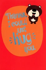 Cute THANK YOU Pop-Up Card, Big Bear Hug Googly Eyes by American Greetings +✉