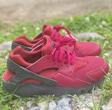 Nike Air Huarache Run Noble Red Anthracite GS Running Shoes 654275-603 sz 7Y